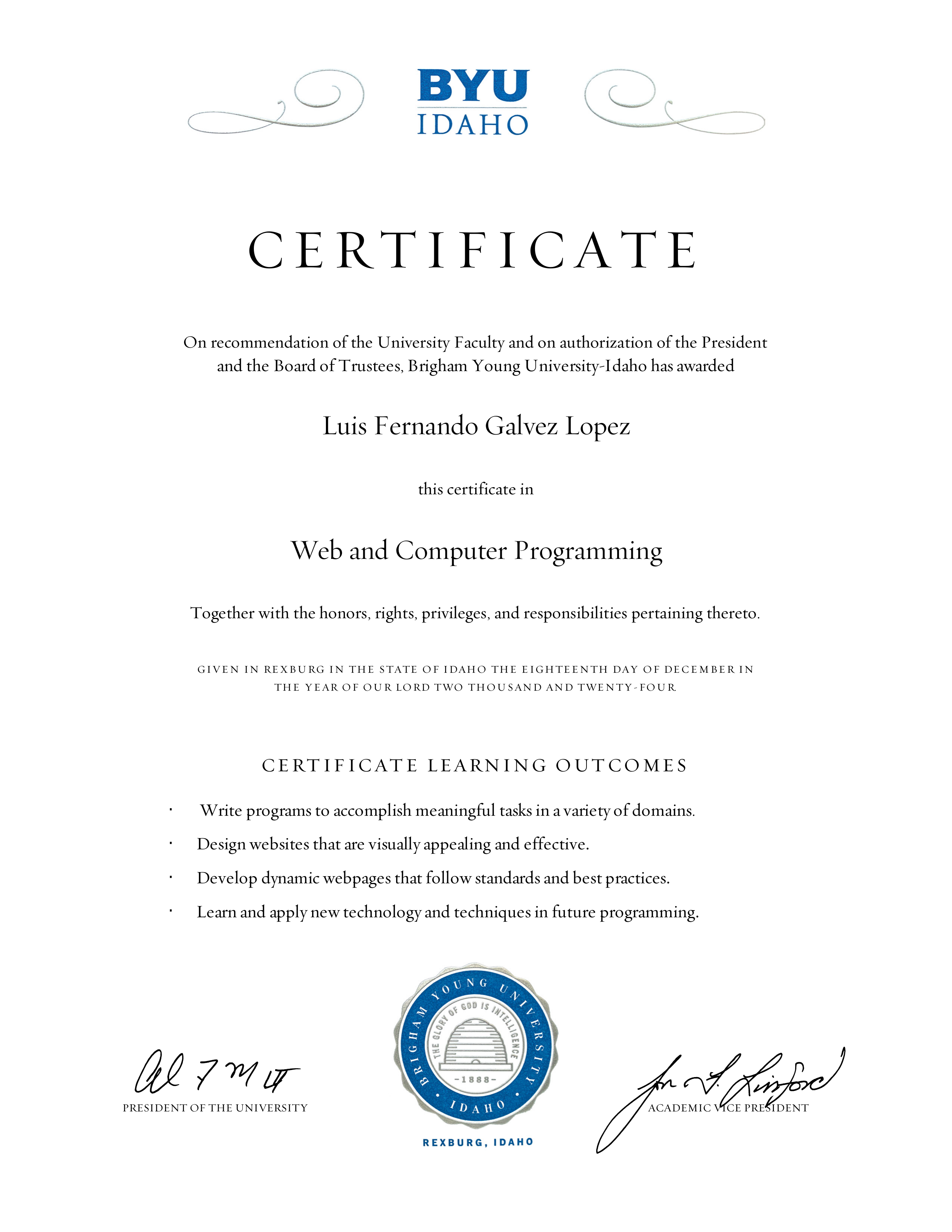 Web & Computer Programming eCertificate